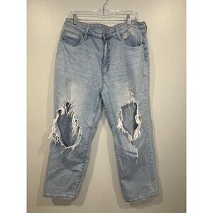 Universal Thread Highest Rise Jeans Distressed Sz 16/33 Straight Crop Trendy